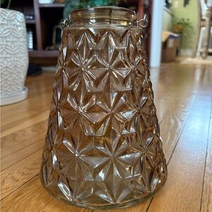 Amber Textured Glass Lantern Vase - Home Accents